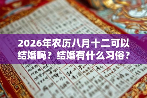2026年农历八月十二可以结婚吗？结婚有什么习俗？