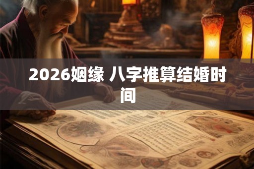 2026姻缘 八字推算结婚时间