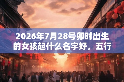 2026年7月28号卯时出生的女孩起什么名字好，五行是什么？