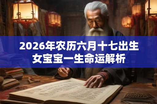 2026年农历六月十七出生女宝宝一生命运解析