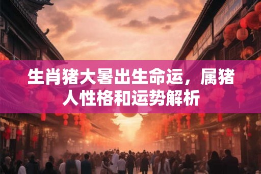 生肖猪大暑出生命运，属猪人性格和运势解析