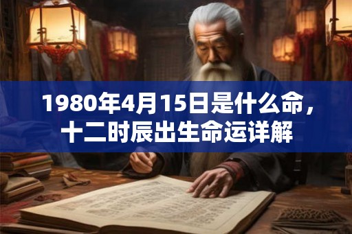 1980年4月15日是什么命，十二时辰出生命运详解