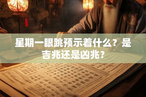 星期一眼跳预示着什么？是吉兆还是凶兆？