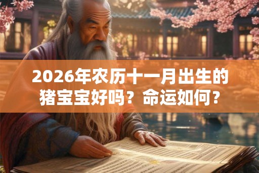 2026年农历十一月出生的猪宝宝好吗？命运如何？