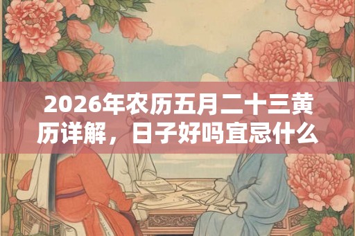 2026年农历五月二十三黄历详解，日子好吗宜忌什么？
