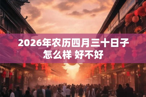 2026年农历四月三十日子怎么样 好不好 2026年农历四月三十日子怎么样 好不好