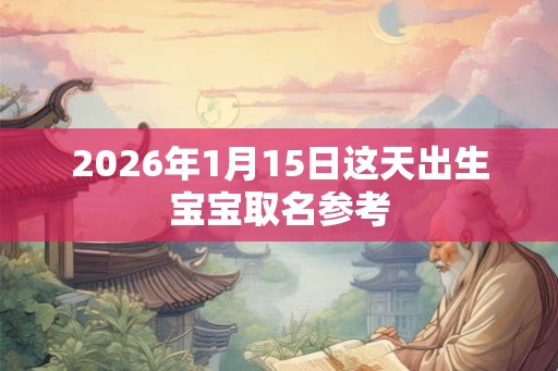 2026年1月15日这天出生宝宝取名参考 2026年1月15日这天出生宝宝取名参考