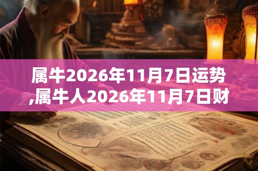 属牛2026年11月7日运势,属牛人2026年11月7日财运,生肖牛2026年11月7日运势