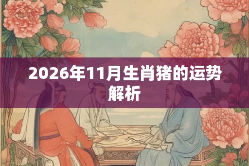 2026年11月生肖猪的运势解析 2026年11月生肖猪的运势解析