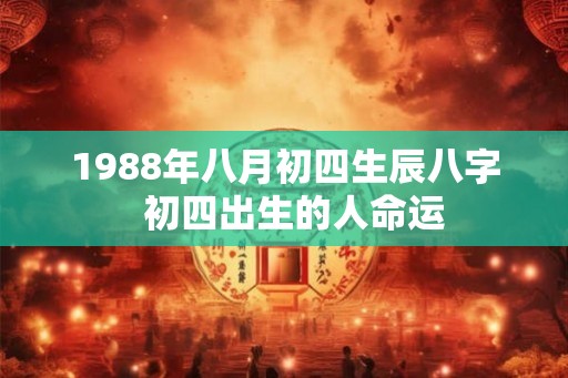 1988年八月初四生辰八字  初四出生的人命运