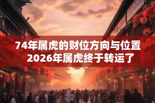 74年属虎的财位方向与位置  2026年属虎终于转运了