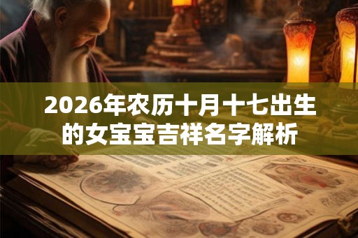 2026年农历十月十七出生的女宝宝吉祥名字解析