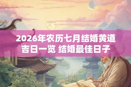 2026年农历七月结婚黄道吉日一览 结婚最佳日子
