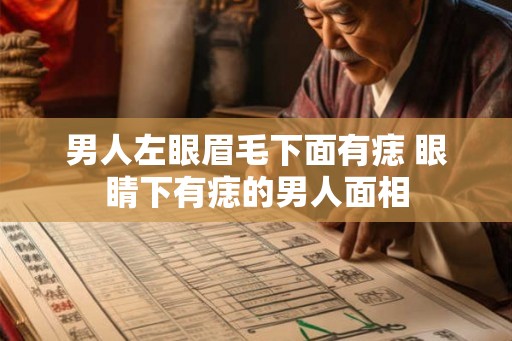 男人左眼眉毛下面有痣 眼睛下有痣的男人面相