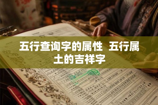 五行查询字的属性  五行属土的吉祥字
