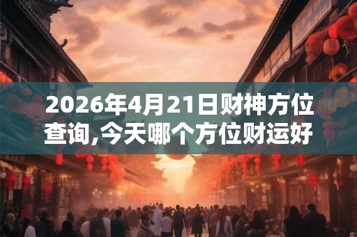 2026年4月21日财神方位查询,今天哪个方位财运好