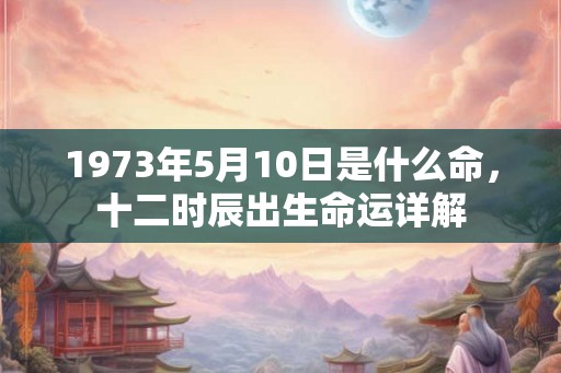 1973年5月10日是什么命，十二时辰出生命运详解