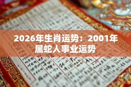 2026年生肖运势：2001年属蛇人事业运势