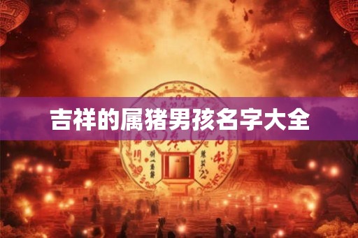 吉祥的属猪男孩名字大全