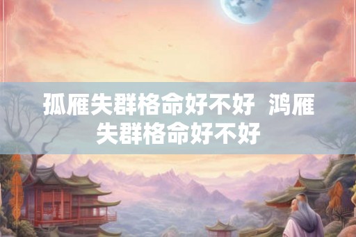 孤雁失群格命好不好  鸿雁失群格命好不好