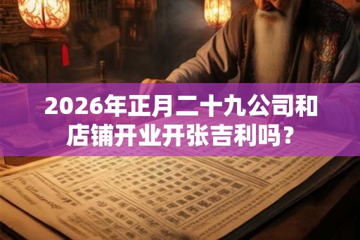 2026年正月二十九公司和店铺开业开张吉利吗？