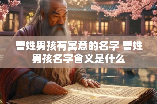 曹姓男孩有寓意的名字 曹姓男孩名字含义是什么 曹姓男孩有寓意的名字 曹姓男孩名字含义是什么