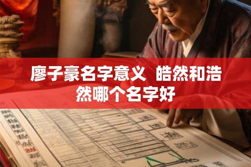 廖子豪名字意义  皓然和浩然哪个名字好