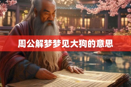 周公解梦梦见大狗的意思