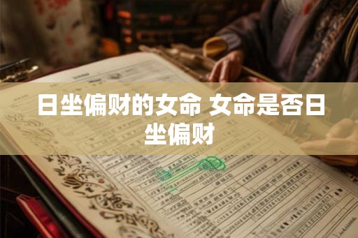 日坐偏财的女命 女命是否日坐偏财 日坐偏财的女命 女命是否日坐偏财