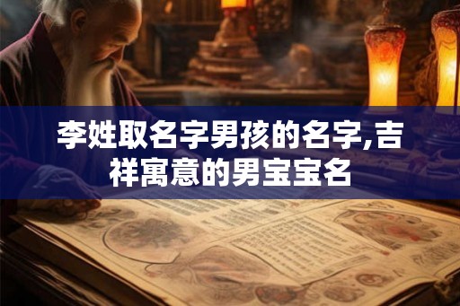 李姓取名字男孩的名字,吉祥寓意的男宝宝名