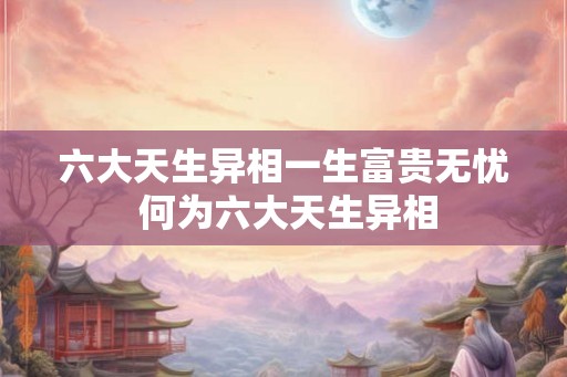 六大天生异相一生富贵无忧 何为六大天生异相