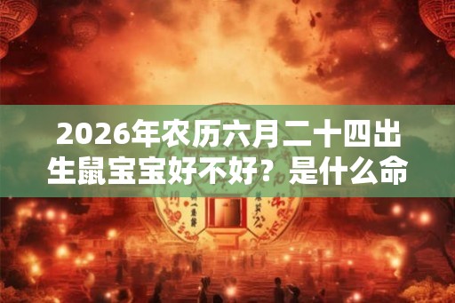 2026年农历六月二十四出生鼠宝宝好不好？是什么命？