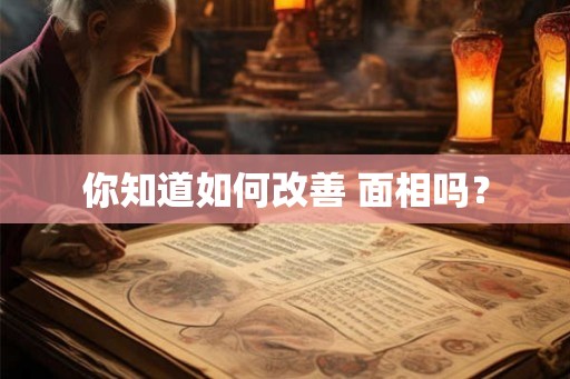 你知道如何改善 面相吗？