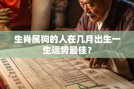 生肖属狗的人在几月出生一生运势最佳？