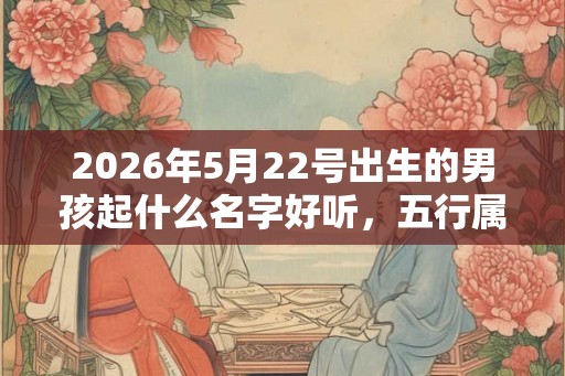 2026年5月22号出生的男孩起什么名字好听，五行属什么