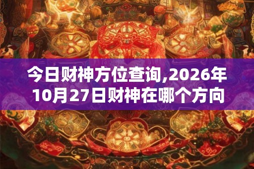 今日财神方位查询,2026年10月27日财神在哪个方向
