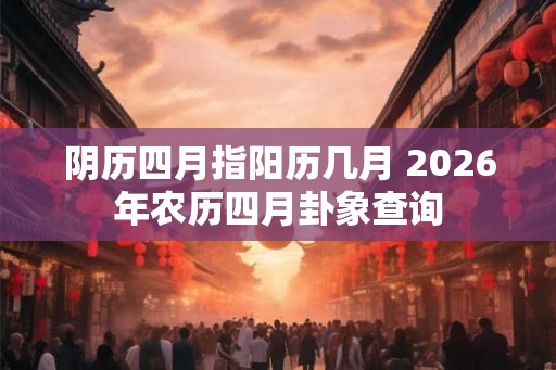 阴历四月指阳历几月 2026年农历四月卦象查询 阴历四月指阳历几月 2026年农历四月卦象查询