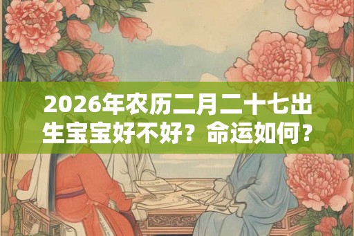 2026年农历二月二十七出生宝宝好不好？命运如何？