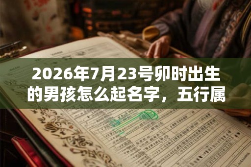 2026年7月23号卯时出生的男孩怎么起名字，五行属什么