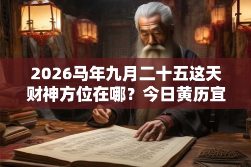 2026马年九月二十五这天财神方位在哪？今日黄历宜忌