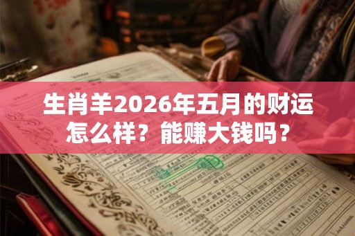 生肖羊2026年五月的财运怎么样？能赚大钱吗？
