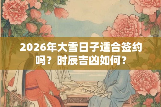 2026年大雪日子适合签约吗？时辰吉凶如何？