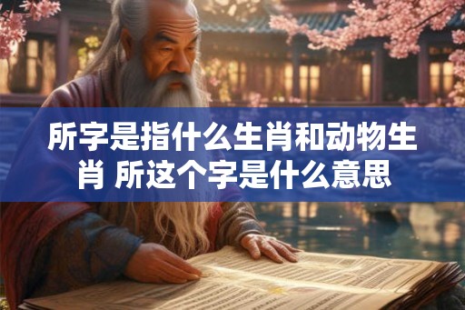 所字是指什么生肖和动物生肖 所这个字是什么意思