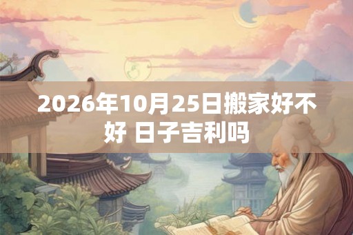 2026年10月25日搬家好不好 日子吉利吗