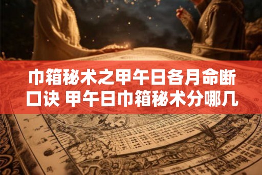 巾箱秘术之甲午日各月命断口诀 甲午日巾箱秘术分哪几个月命 巾箱秘术之甲午日各月命断口诀 甲午日巾箱秘术分哪几个月命