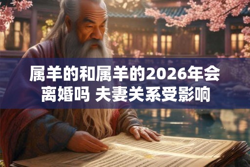 属羊的和属羊的2026年会离婚吗 夫妻关系受影响