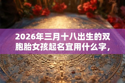 2026年三月十八出生的双胞胎女孩起名宜用什么字，五行属什么