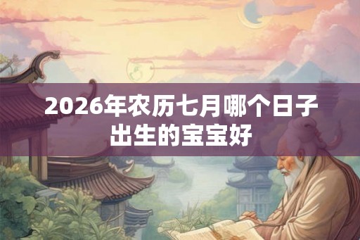 2026年农历七月哪个日子出生的宝宝好