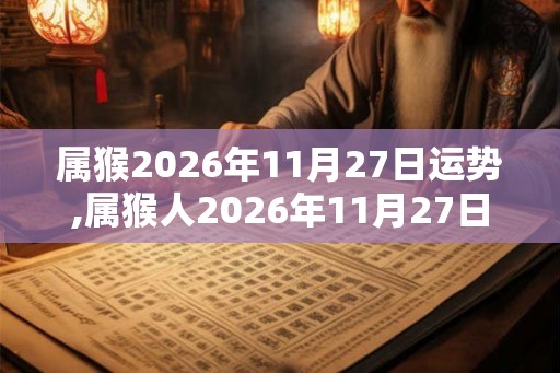 属猴2026年11月27日运势,属猴人2026年11月27日财运,生肖猴2026年11月27日运势