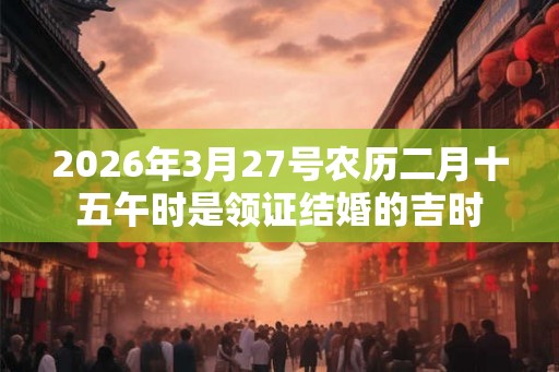2026年3月27号农历二月十五午时是领证结婚的吉时